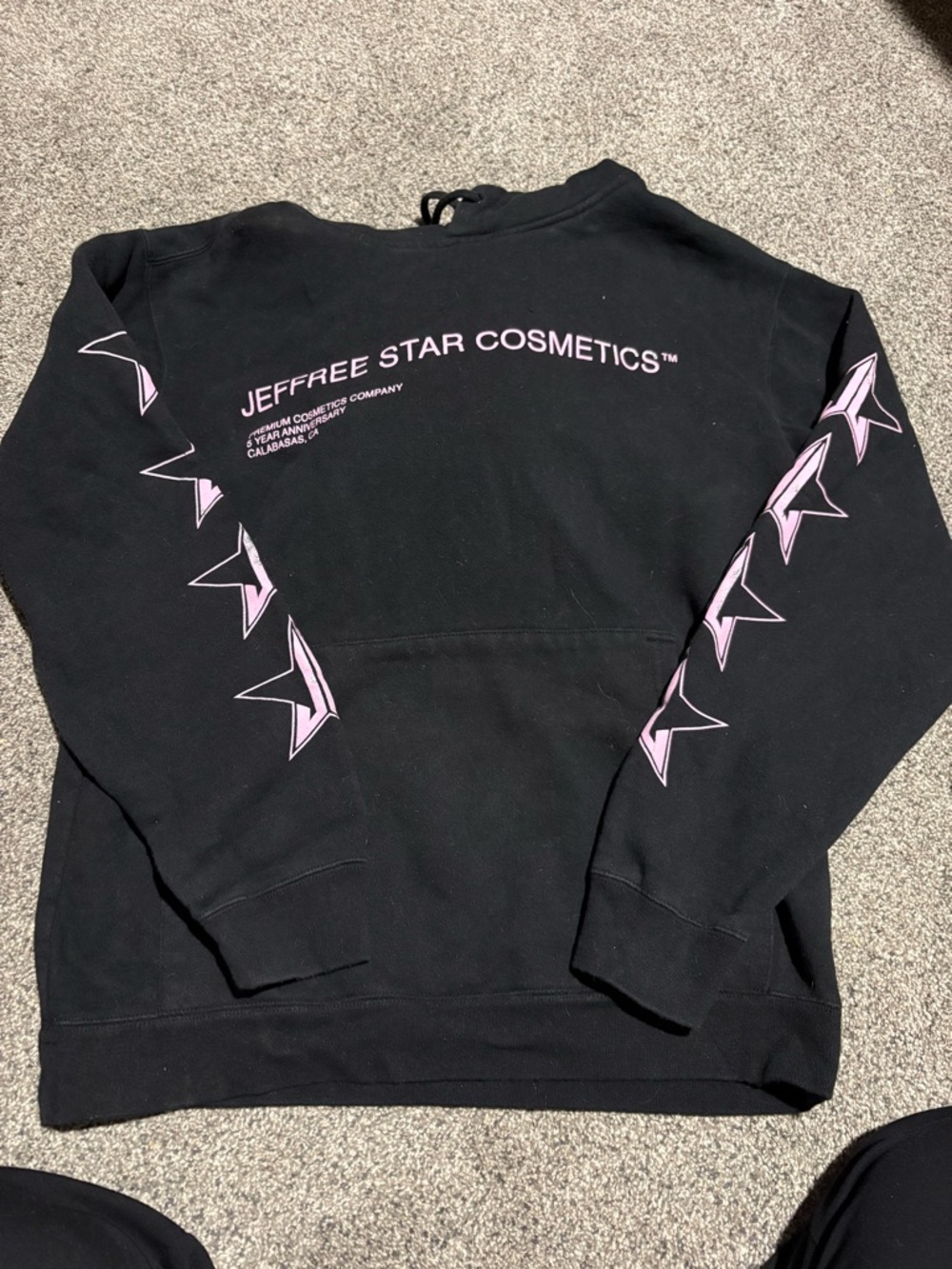 Jeffree Star Black Crewneck Sweatshirt with Pink Star Prints
